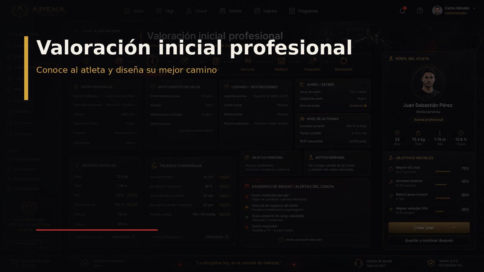 Persona consultando su ruta de progreso en Arena Gym